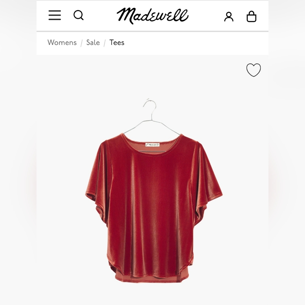 Madewell Velvet Butterfly Top
